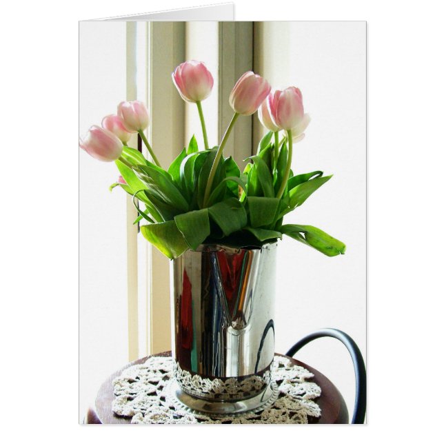 Pitcher de tulipanes rosados (Frente)