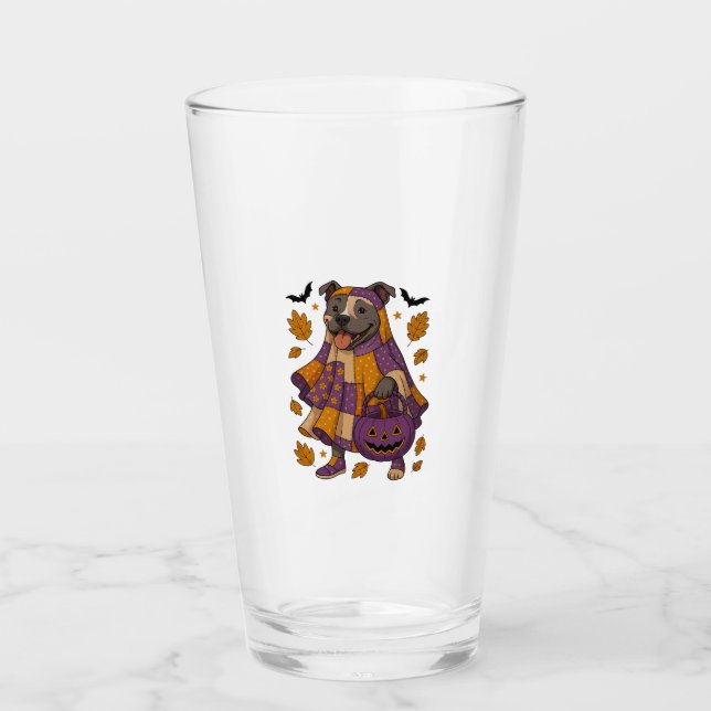 Pitpull Dog Ghost Halloween (Anverso)