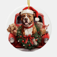 Pittbull Terrier. Ornamento de Pitt Bulldog PitBul