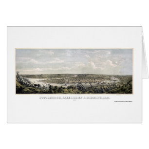 Pittsburgh, mapa panorámico del PA - 1871