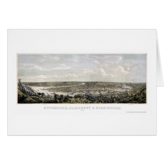 Pittsburgh, mapa panorámico del PA - 1871 (Anverso (Horizontal))