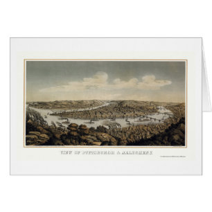Pittsburgh, mapa panorámico del PA - 1874