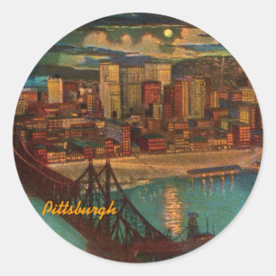 Pittsburgh Por Moonlight Vintage Pegatinas