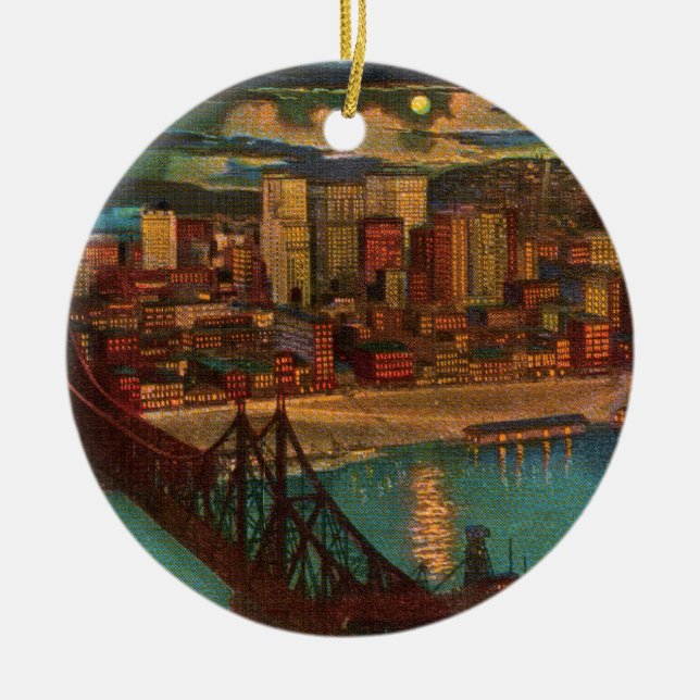 Pittsburgh Por Ornamento De La Luna (Frente)