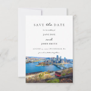 Pittsburgh Skyline Flat Guardar la tarjeta de fech