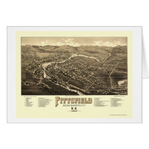 Pittsfield, mapa panorámico del NH - 1884