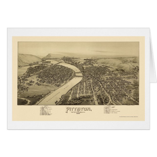Pittston, mapa panorámico del PA - 1892 (Anverso (Horizontal))