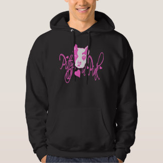Pitty en sudadera con capucha negra rosada