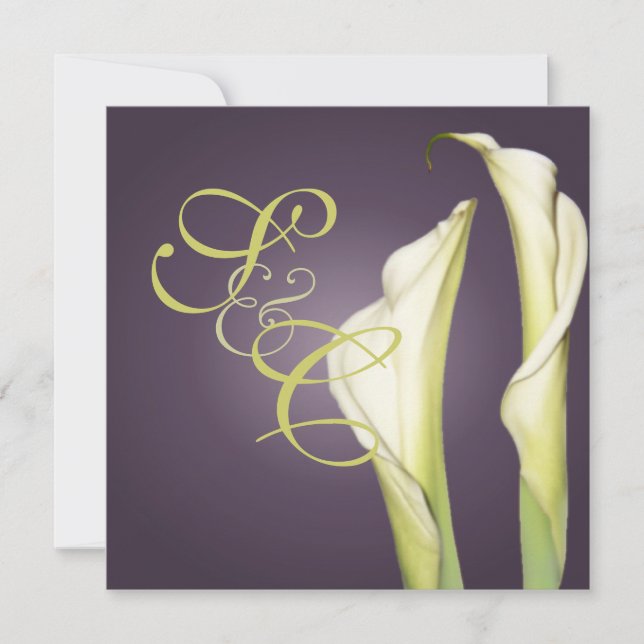 PixDezine Calla lilies+ciruela, invitaciones de bo (Anverso)