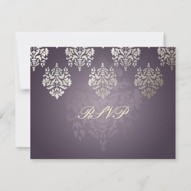 PixDezine Damask6 RSVP requiere invitaciones 5x7 (Anverso)