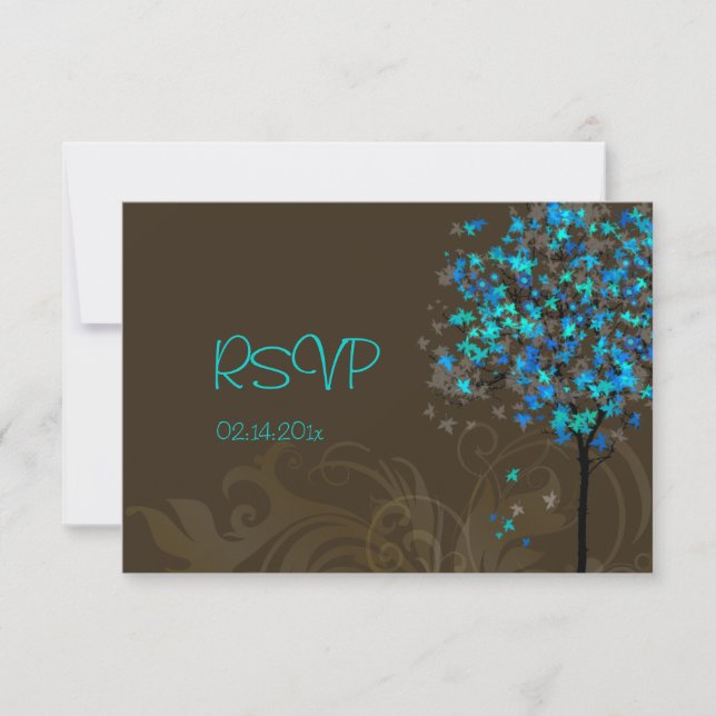 PixDezine rsvp hojas de arce azul/fondo DIY (Anverso)