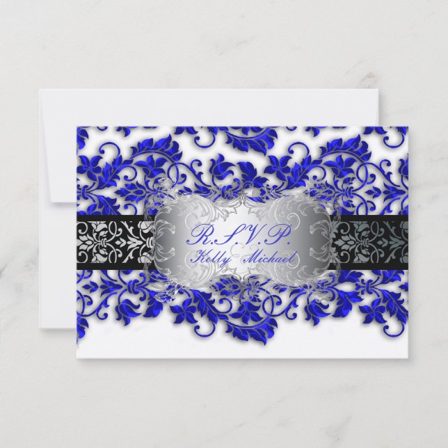 PixDezine rsvp tanza damask/royal blue (Anverso)