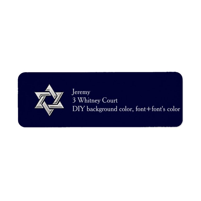 PixDezines Bar Mitzvah Etiqueta de devolución/DIYc (Frente)