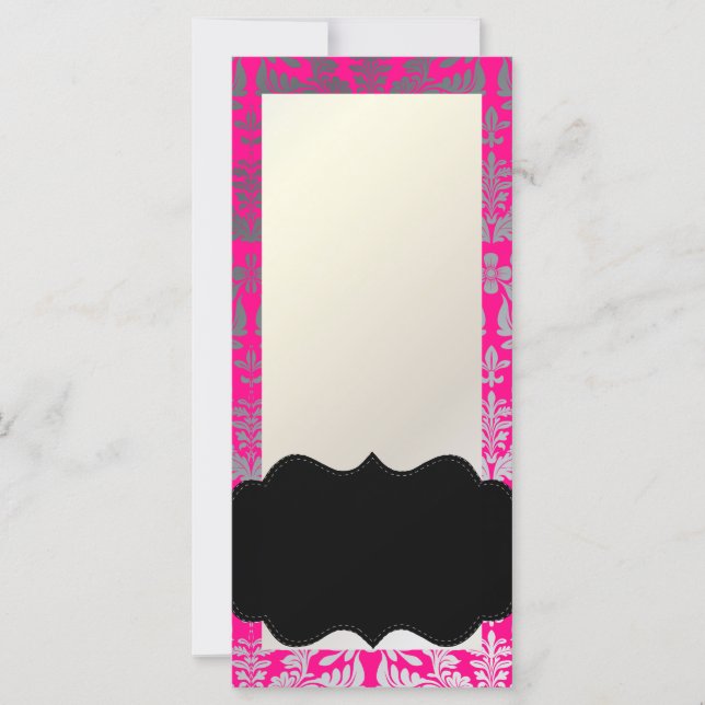 PixDezines Barroco Damask/Silver DIY Pink caliente (Anverso)