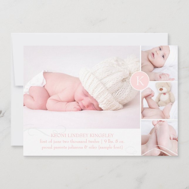 PixDezines color de acento diy/ anuncio de nacimie (Anverso)