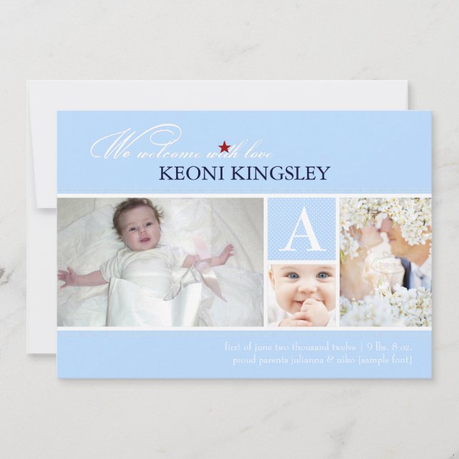 PixDezines color de los diy, anuncio de nacimiento (Anverso)