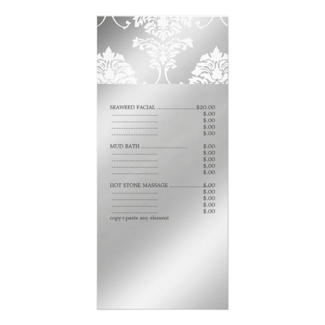 PixDezines Damask Blanco, Menú Spa (Frente)