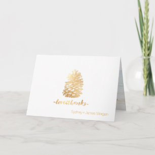 PixDezines de oro finos pinecones gracias tarjetas