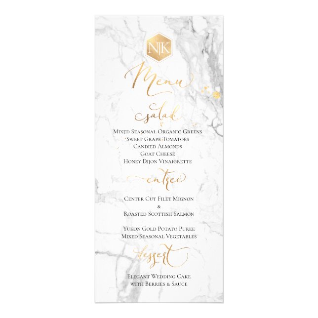 PixDezines Faux Gold Menu on Marble Fancy Script (Frente)