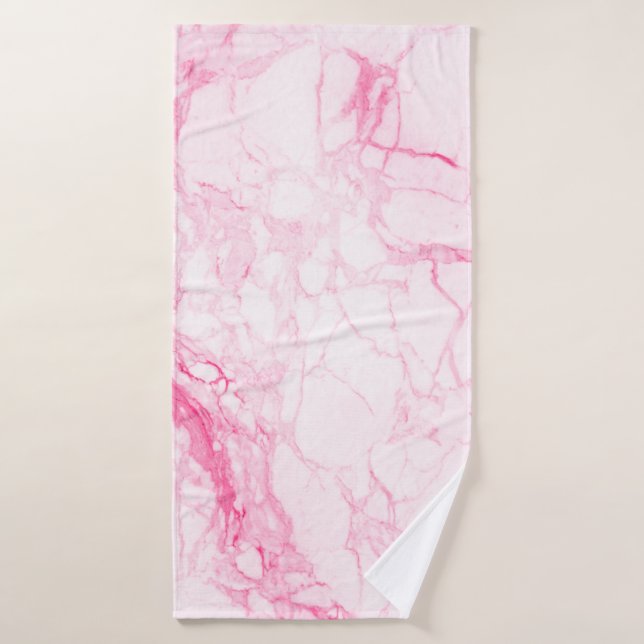 PixDezines frambuesa mármol venas rosa (Toalla de baño)