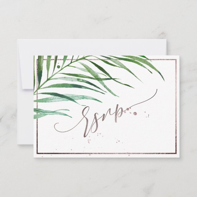 PixDezines Greenery Palm Fronds RSVP (Anverso)