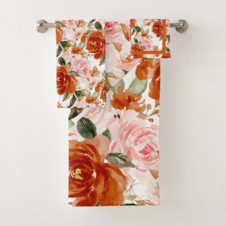 PixDezines H2 Rust Naranja y Rosas Rosadas