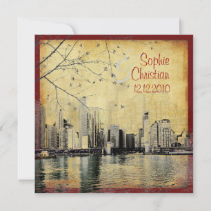 PixDezines Invitaciones de Chicago Lakeshore Skyli