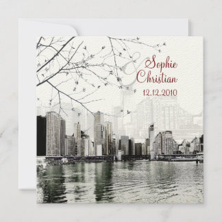 PixDezines Invitaciones de Chicago Lakeshore Skyli