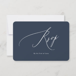 PixDezines Luxe Caligraphy Navy Blue RSVP