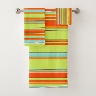 PixDezines Malibu Stripes, Naranja verde limón