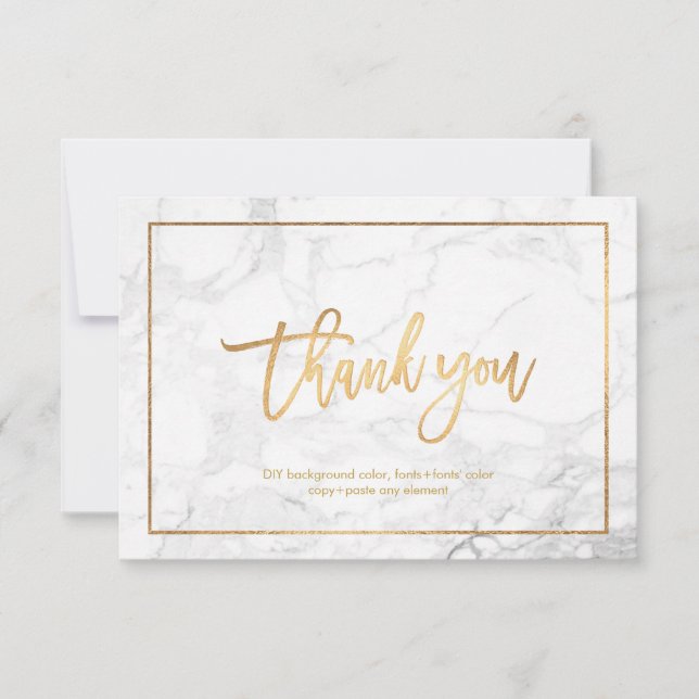 PixDezines MÁRMOL + FALSO ORO Tarjeta plana de agr (Anverso)