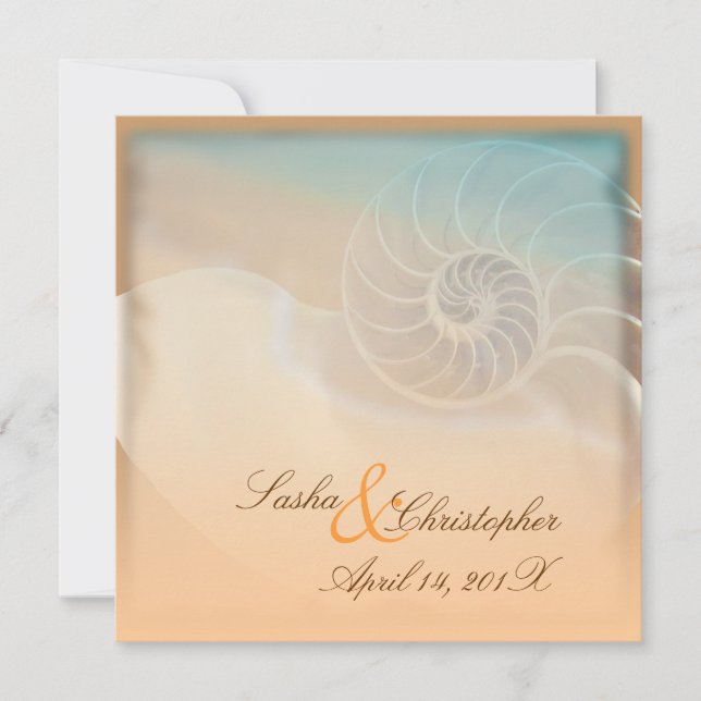 PixDezines nautilus, invitaciones diy (Anverso)