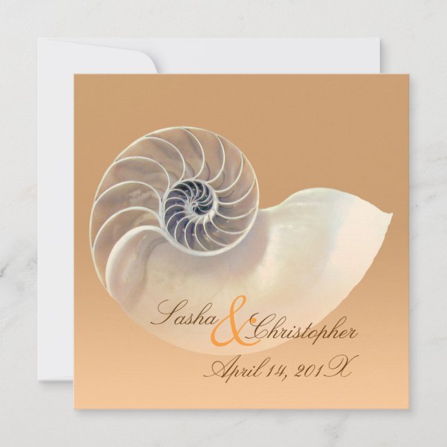 PixDezines nautilus, invitaciones diy (Anverso)