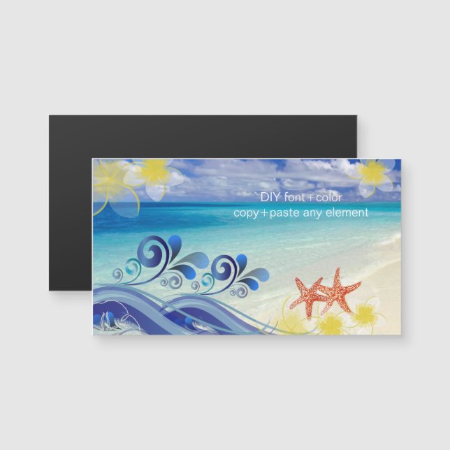 PixDezines ola de hula/plumeria/estrella de mar (Anverso/Reverso)