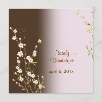 PixDezines Peach Sakura, invitaciones a bodas