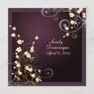 PixDezines Peach Sakura, invitaciones de boda