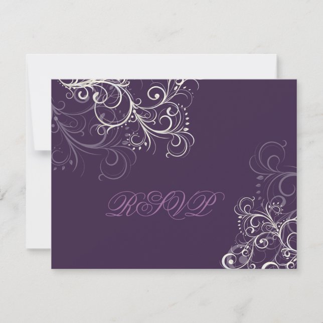 PixDezines Pearl swirls/Plum RSVP requieren 5 x 7 (Anverso)