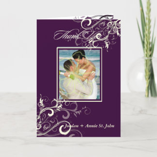 PixDezines Plum Swirls Foto Gracias Tarjetas