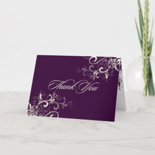 PixDezines Plum Vanilla Swirls Gracias tarjetas