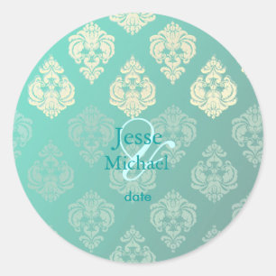 PixDezines Rossellini Damask, pegatinas de boda