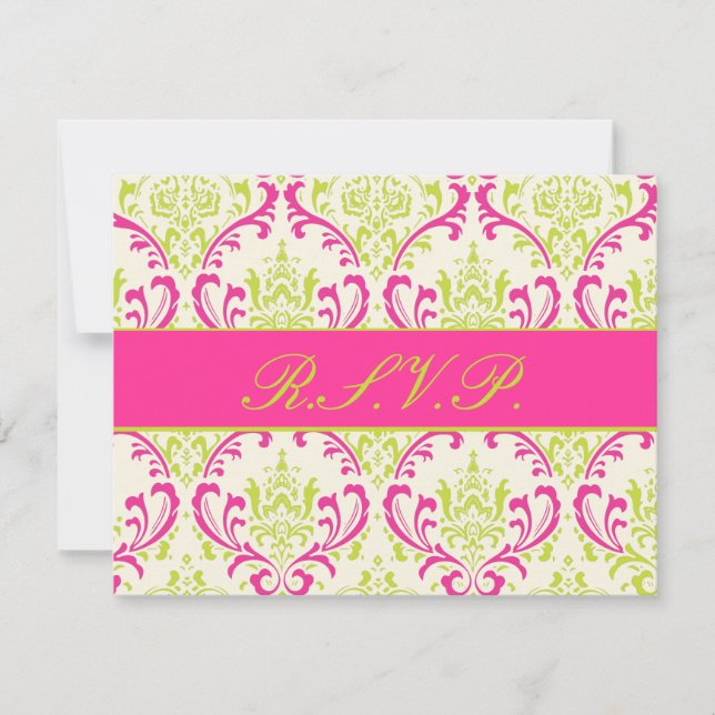 PixDezines Rossi Damask, RSVP para 5 x 7 invitacio (Anverso)