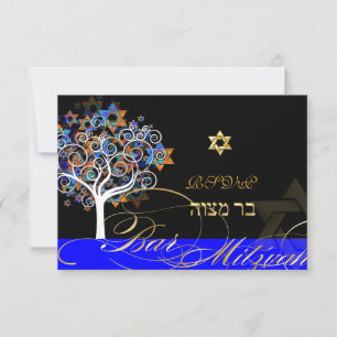 PixDezines rsvp árbol de life+stars, Bar Mitzvah
