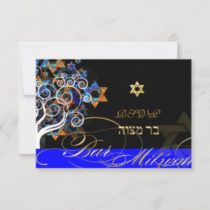 PixDezines rsvp árbol de life+stars, Bar Mitzvah