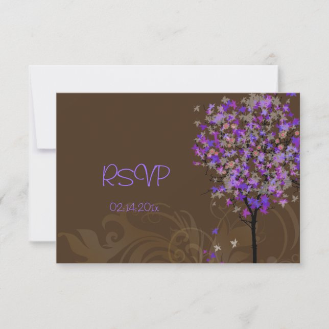 PixDezines rsvp arboles de arce violeta retro (Anverso)