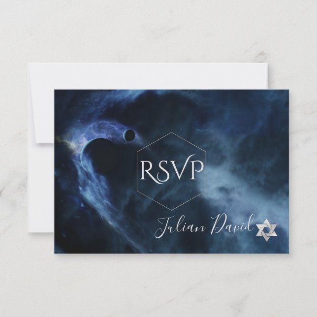PixDezines RSVP Bar Espacial Mitzvah ✡ (Anverso)
