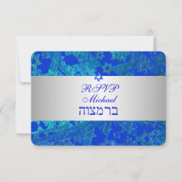 PixDezines rsvp bar mitzvah/blue/silver