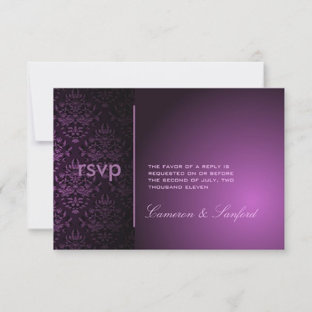 PixDezines RSVP Bijoux Damask/plum (Anverso)