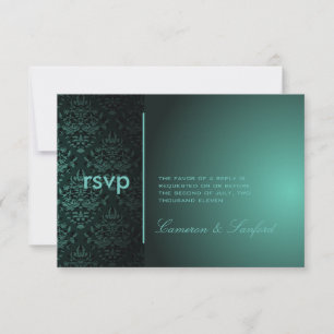 PixDezines RSVP Bijoux Damask/Verde Verde azulado