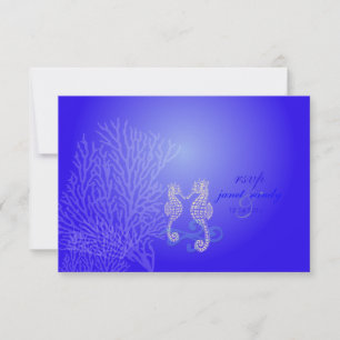 PixDezines rsvp Caballo de mar, azul cobalto, fies