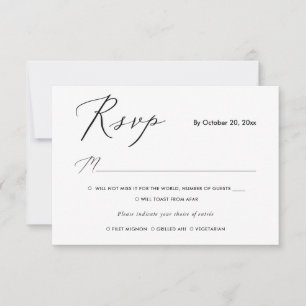 PixDezines RSVP con comidas, Caligrafía elegante